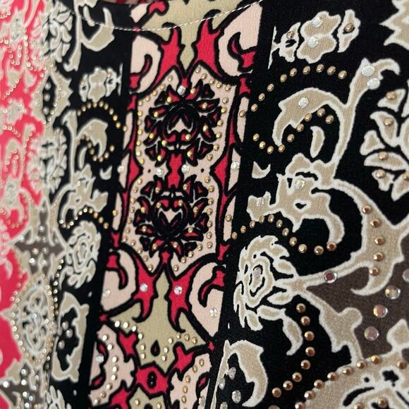 JM Collection Woman 2X blouse patterned sparkle batwing - Picture 2 of 10